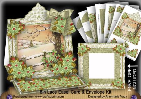 Winter Tale Lace Top Easel Card & Envelope Kit