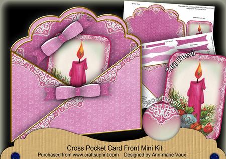 Cerise Candle Cross Faux Pocket Cf Mini Kit