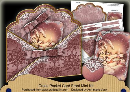 Snowy Village Cross Faux Pocket Cf Mini Kit