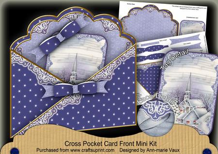Blue Church Cross Faux Pocket Cf Mini Kit