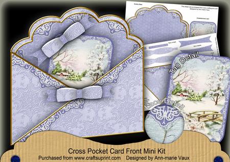 Blue Snowscene Cross Faux Pocket Cf Mini Kit
