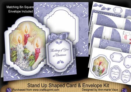 Blue Candle Trio Thinking of You Fancy Stand Up Card Kit