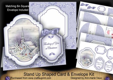 Blue Church Thinking of You Fancy Stand Up Card Kit