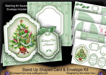 Christmas Tree Thinking of You Fancy Stand Up Card Kit