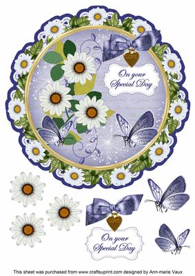 Daisy Classic Special Day 8in Doily Decoupage Topper