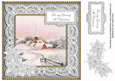 Snow Church My Granny 8in Sentiment Topper