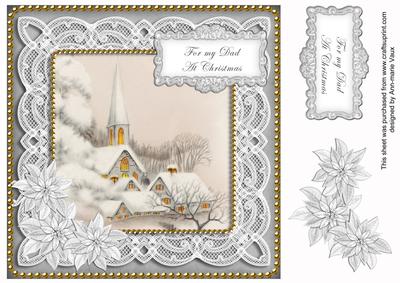 Silver Ice Church My Dad 8in Sentiment Topper