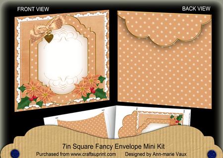 Borange Poinsettia Christmas 7x7inch Easy Envelope Mini Kit