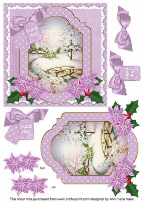 Lilac Snowscene Joyeux Noel 6in Christmas Step by Step