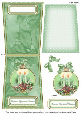 Candle Duo Someone Special 5.5inch Bauble Decoupage Card