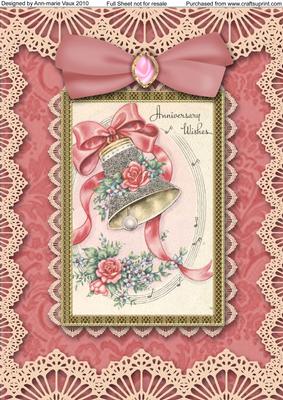 Anniversary Bells A4 Lace Picture Sheet