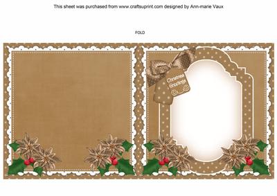 Church Window Christmas Greetings to Fit 6in Folded Insert