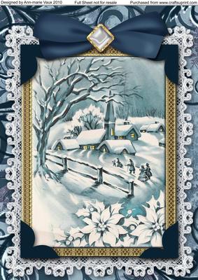 Christmas Snow A4 Lace Picture Sheet