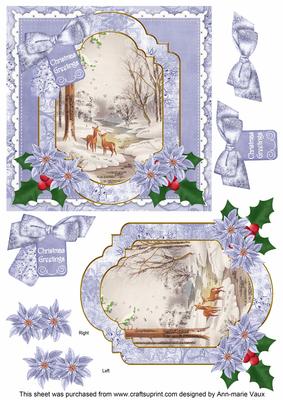 Snow Deer Christmas Greetings 6in Christmas Step by Step