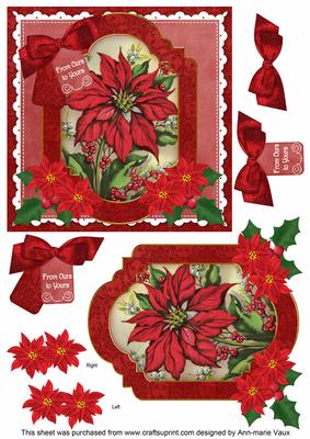 Red Poinsettia Ours to Yours 6in Christmas Step by Step