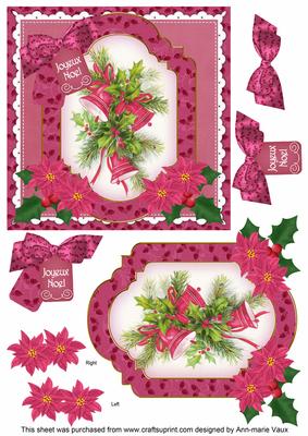 Cerise Bells Joyeux Noel 6in Christmas Step by Step