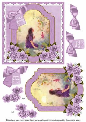 Lavender Fairy Happy Birthday 6in Floral Step by Step