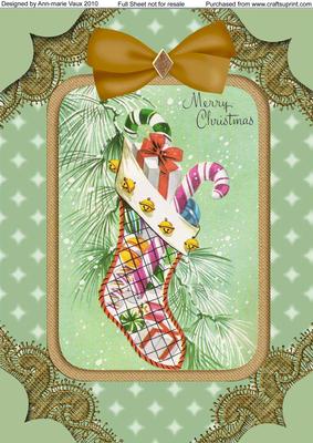 Christmas Stocking A4 Lace Picture Sheet