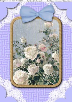 White Roses A4 Lace Picture Sheet