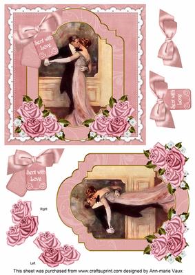 Dancing Couple Sent with Love 6in Floral Step by Step