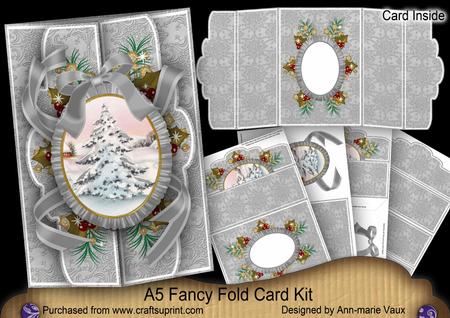 Snow Tree A5 Tri-fold Fancy Card Mini Kit