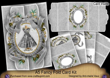 Butterfly Dress A5 Tri-fold Fancy Card Mini Kit