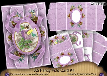 Lilac Postbox A5 Tri-fold Fancy Card Mini Kit