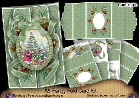 Santas Tree A5 Tri-fold Fancy Card Mini Kit