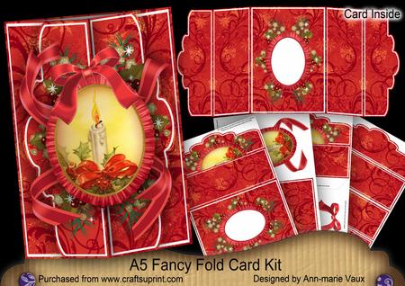 Single Candle A5 Tri-fold Fancy Card Mini Kit