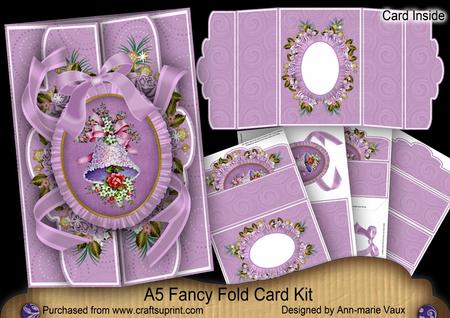 Lilac Wedding Bell A5 Tri-fold Fancy Card Mini Kit