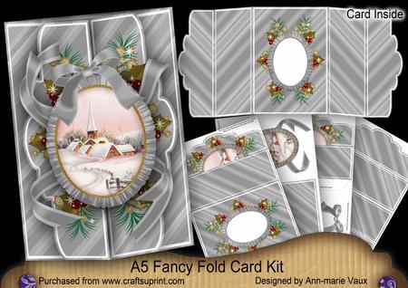 Snow Village A5 Tri-fold Fancy Card Mini Kit