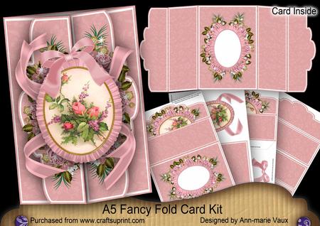 Rose Bouquet A5 Tri-fold Fancy Card Mini Kit