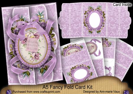 Violet Orchid A5 Tri-fold Fancy Card Mini Kit