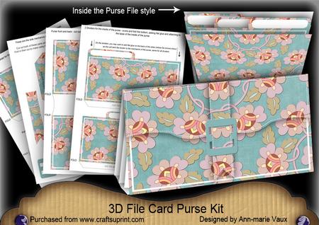 Teal Lotus 3D File Purse Mini Kit