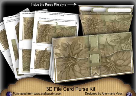 Old Gold Poinsettia 3D File Purse Mini Kit