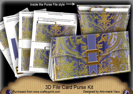 Dark Blue Regal 3D File Purse Mini Kit