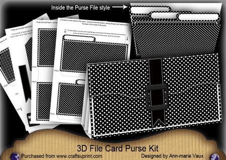 Black Dotty 3D File Purse Mini Kit