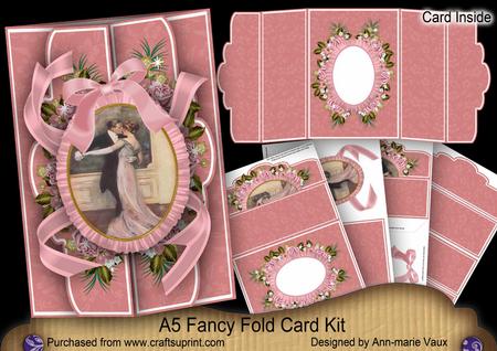 Dancing Couple A5 Tri-fold Fancy Card Mini Kit