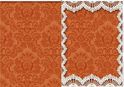 Vintage Marigold Damask Lace Blank Card