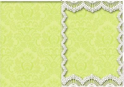 Vintage Citrine Damask Lace Blank Card