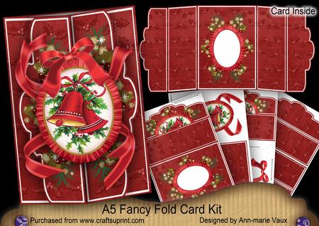 Red Bells A5 Tri-fold Fancy Card Mini Kit