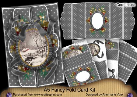 Winter Walk A5 Tri-fold Fancy Card Mini Kit