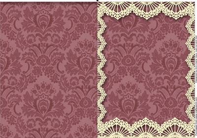 Mid Purple Damask Lace Blank Card