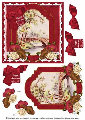 Bridge Happy Anniversary 6in Floral Step by Step