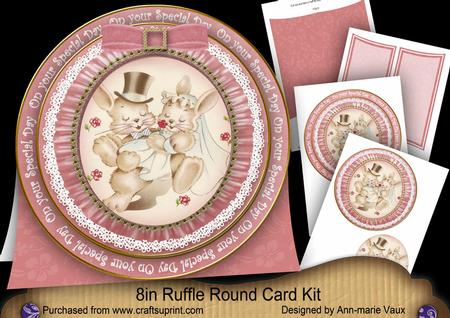 Love Bunnies Special Day 8inch Round Ruffle Mini Card Kit