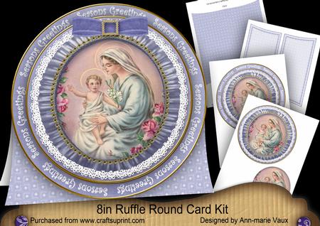 Mother Mary Seasons Greetings 8in Round Ruffle Mini Card Kit