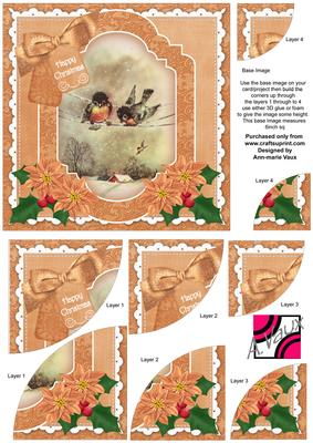 Cheeky Birds Christmas 6in Duo Corner Stacker Card Front
