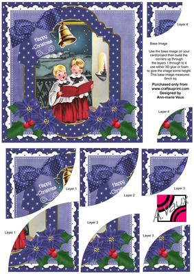 Choirboys Christmas 6in Duo Corner Stacker Card Front