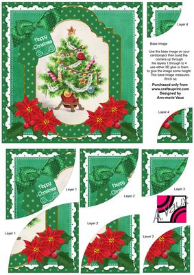 Christmas Tree Christmas 6in Duo Corner Stacker Card Front