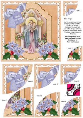 Mother Mary Christmas 6in Duo Corner Stacker Card Front